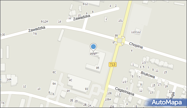 Tomaszów Mazowiecki, Warszawska, 95/97, mapa Tomaszów Mazowiecki