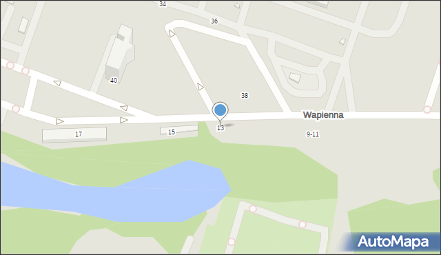 Toruń, Wapienna, 13, mapa Torunia