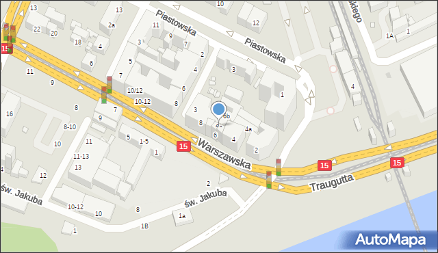 Toruń, Warszawska, 6a, mapa Torunia