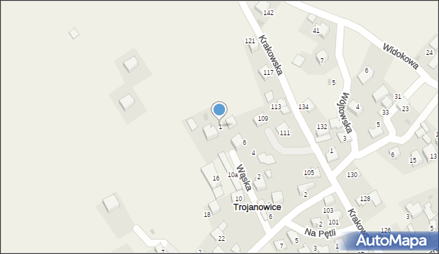 Trojanowice, Wąska, 1, mapa Trojanowice