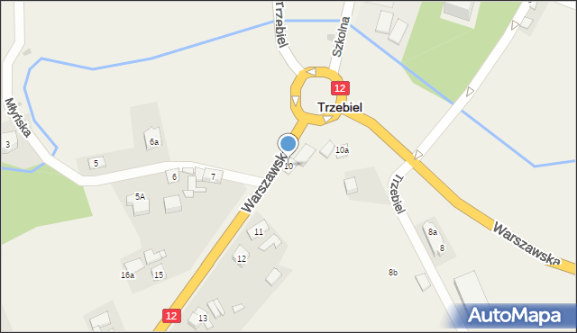 Trzebiel, Warszawska, 10, mapa Trzebiel