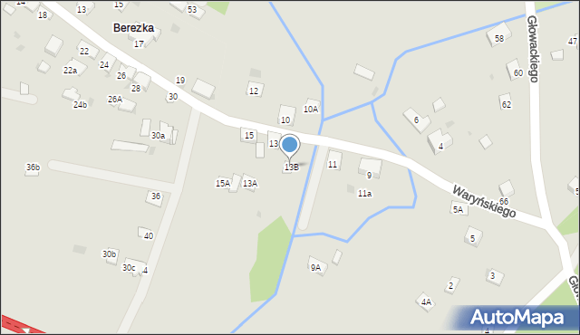 Trzebinia, Waryńskiego Ludwika, 13B, mapa Trzebinia