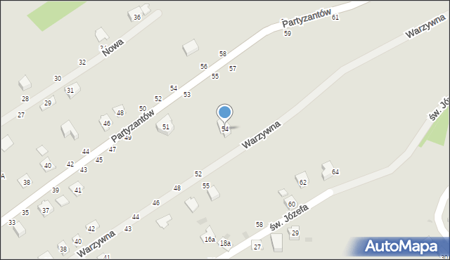 Tuchów, Warzywna, 54, mapa Tuchów