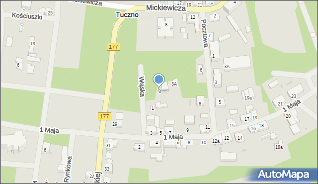 Tuczno, Wąska, 3, mapa Tuczno