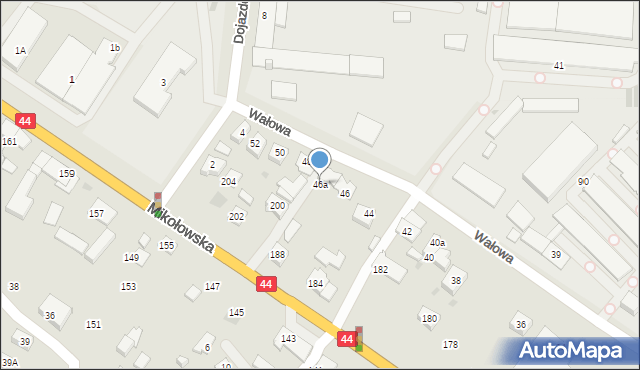 Tychy, Wałowa, 46a, mapa Tychów