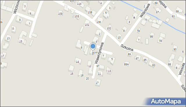 Tychy, Wawrzynowa, 10, mapa Tychów