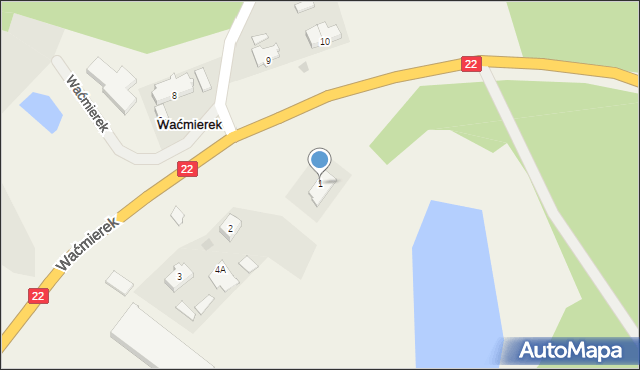 Waćmierek, Waćmierek, 1, mapa Waćmierek