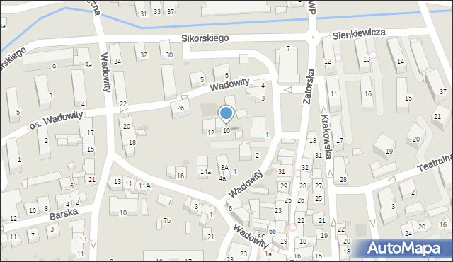 Wadowice, Wadowity M., 10, mapa Wadowice