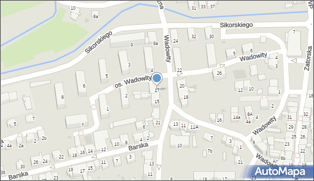 Wadowice, Wadowity M., 17, mapa Wadowice