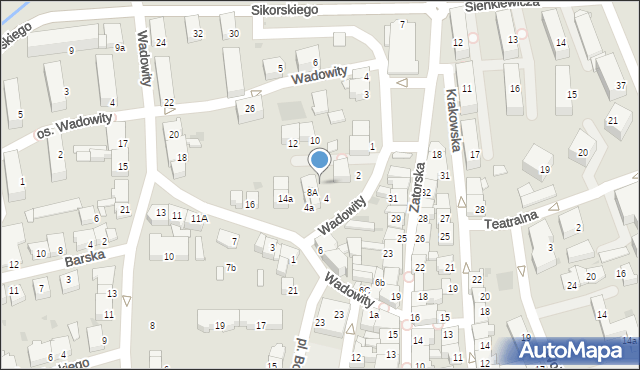 Wadowice, Wadowity M., 8, mapa Wadowice