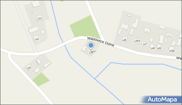 Wadowice Dolne, Wadowice Dolne, 136, mapa Wadowice Dolne