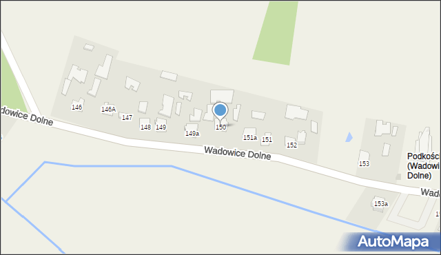 Wadowice Dolne, Wadowice Dolne, 150, mapa Wadowice Dolne