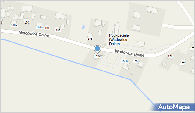 Wadowice Dolne, Wadowice Dolne, 153a, mapa Wadowice Dolne