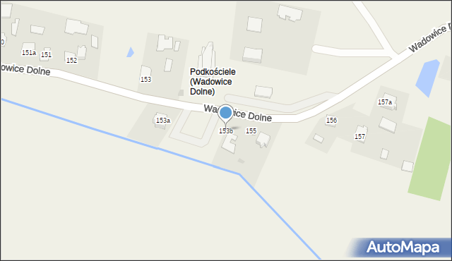 Wadowice Dolne, Wadowice Dolne, 153b, mapa Wadowice Dolne