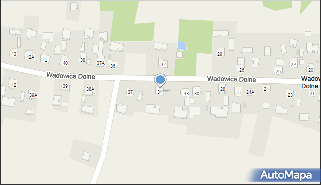 Wadowice Dolne, Wadowice Dolne, 34, mapa Wadowice Dolne