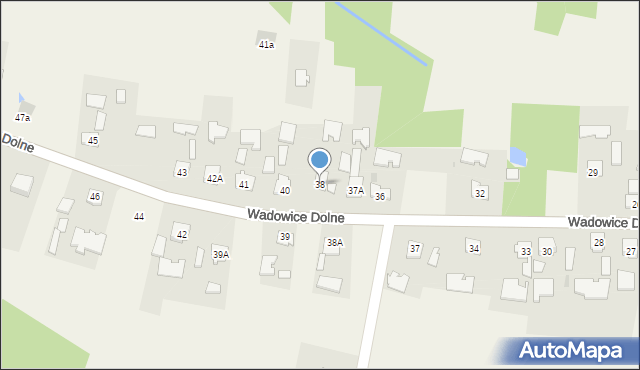 Wadowice Dolne, Wadowice Dolne, 38, mapa Wadowice Dolne