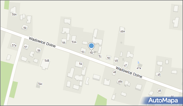 Wadowice Dolne, Wadowice Dolne, 52, mapa Wadowice Dolne