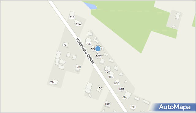 Wadowice Dolne, Wadowice Dolne, 70C, mapa Wadowice Dolne