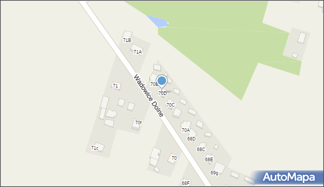 Wadowice Dolne, Wadowice Dolne, 70D, mapa Wadowice Dolne