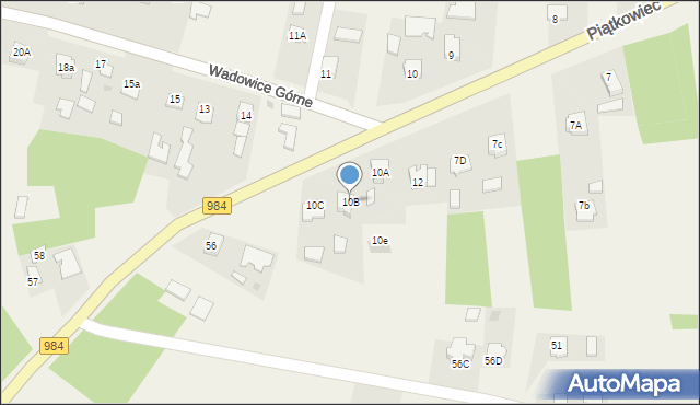 Wadowice Górne, Wadowice Górne, 10B, mapa Wadowice Górne