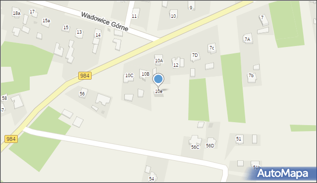 Wadowice Górne, Wadowice Górne, 10e, mapa Wadowice Górne