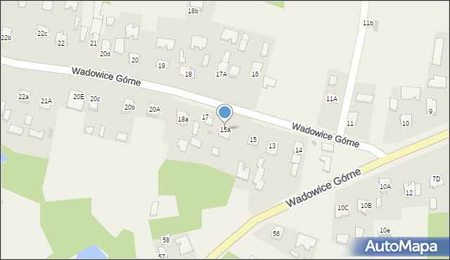 Wadowice Górne, Wadowice Górne, 15a, mapa Wadowice Górne