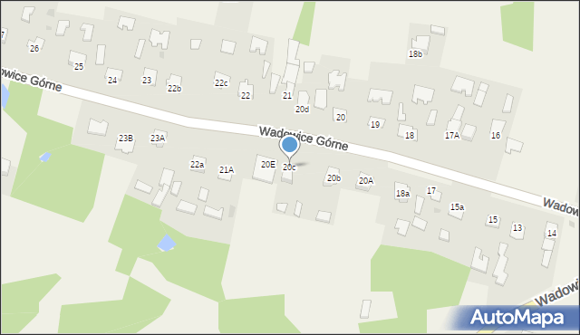 Wadowice Górne, Wadowice Górne, 20c, mapa Wadowice Górne