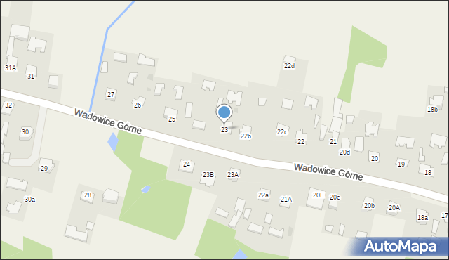 Wadowice Górne, Wadowice Górne, 23, mapa Wadowice Górne