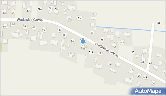 Wadowice Górne, Wadowice Górne, 51B, mapa Wadowice Górne