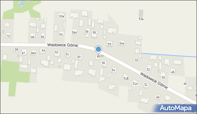 Wadowice Górne, Wadowice Górne, 57, mapa Wadowice Górne