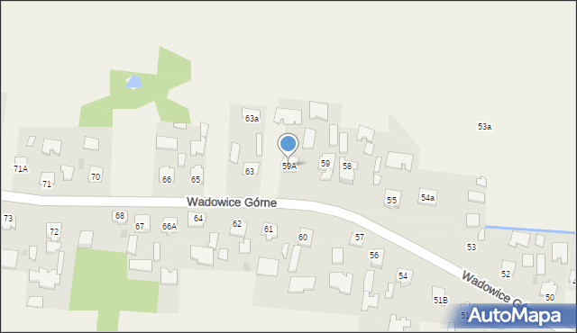 Wadowice Górne, Wadowice Górne, 59A, mapa Wadowice Górne