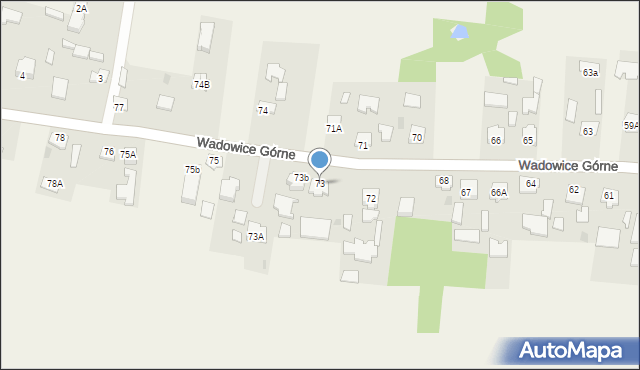 Wadowice Górne, Wadowice Górne, 73, mapa Wadowice Górne