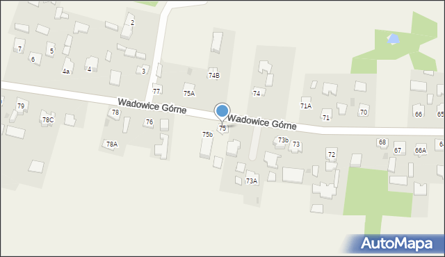 Wadowice Górne, Wadowice Górne, 75, mapa Wadowice Górne