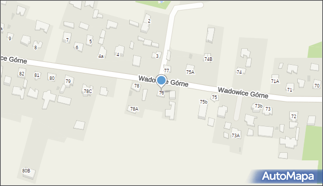 Wadowice Górne, Wadowice Górne, 76, mapa Wadowice Górne