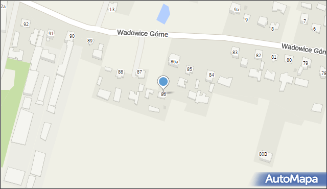 Wadowice Górne, Wadowice Górne, 86, mapa Wadowice Górne