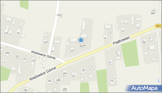 Wadowice Górne, Wadowice Górne, 9, mapa Wadowice Górne
