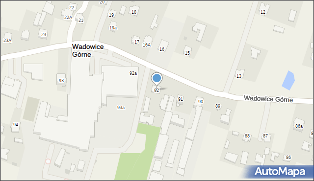 Wadowice Górne, Wadowice Górne, 92, mapa Wadowice Górne