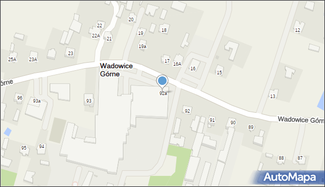 Wadowice Górne, Wadowice Górne, 92a, mapa Wadowice Górne