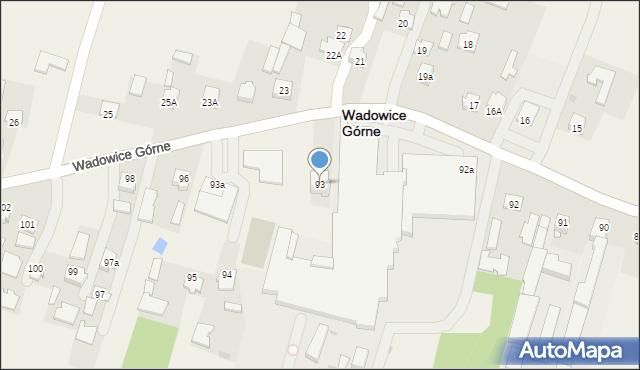 Wadowice Górne, Wadowice Górne, 93, mapa Wadowice Górne