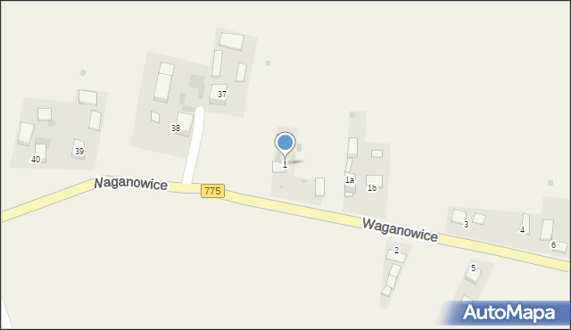 Waganowice, Waganowice, 1, mapa Waganowice