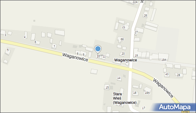 Waganowice, Waganowice, 10, mapa Waganowice