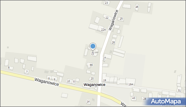 Waganowice, Waganowice, 21, mapa Waganowice