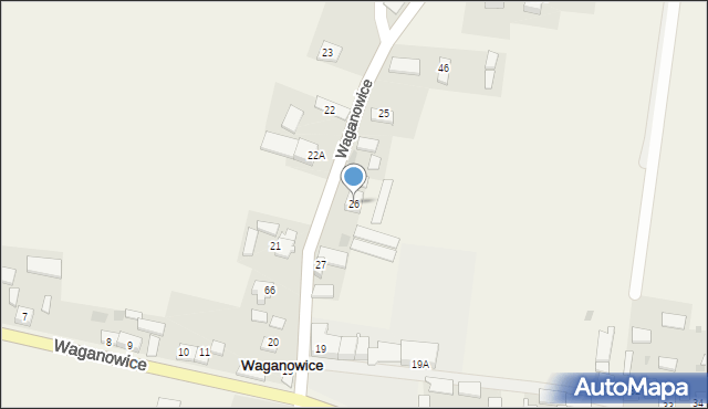 Waganowice, Waganowice, 26, mapa Waganowice