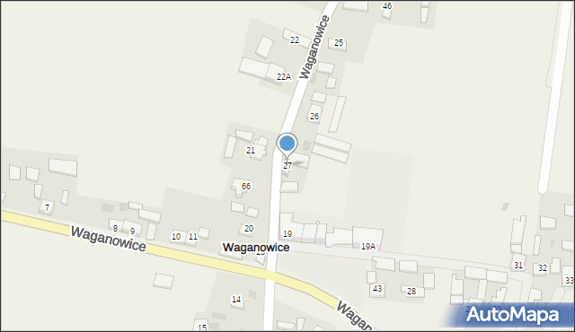 Waganowice, Waganowice, 27, mapa Waganowice