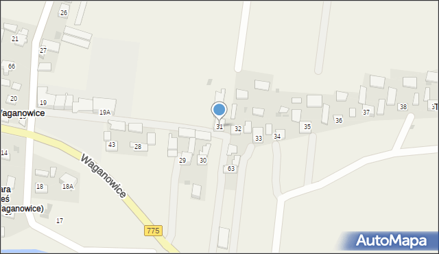 Waganowice, Waganowice, 31, mapa Waganowice