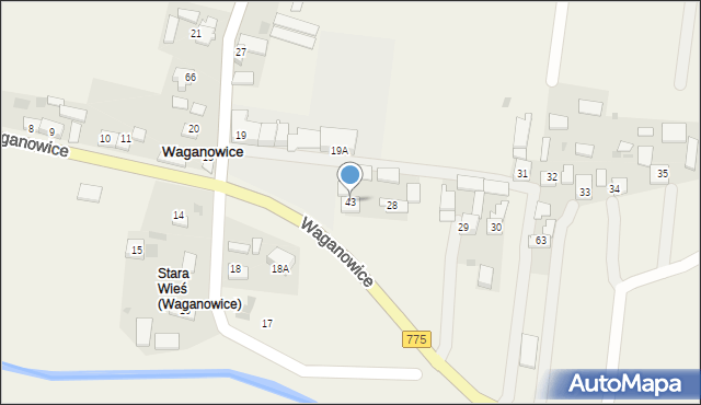 Waganowice, Waganowice, 43, mapa Waganowice