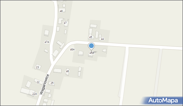Waganowice, Waganowice, 45A, mapa Waganowice