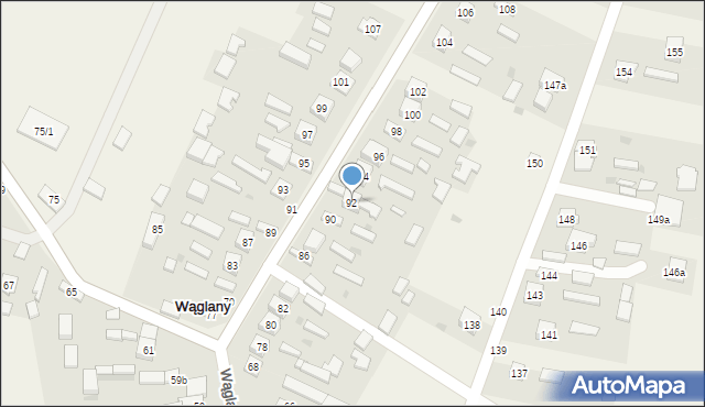 Wąglany, Wąglany, 92a, mapa Wąglany