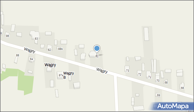 Wągry, Wągry, 81, mapa Wągry