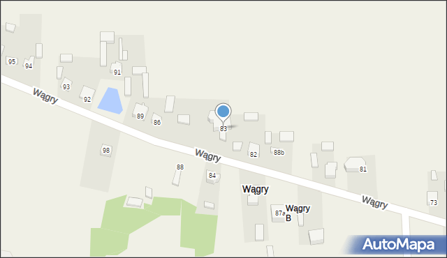 Wągry, Wągry, 83, mapa Wągry